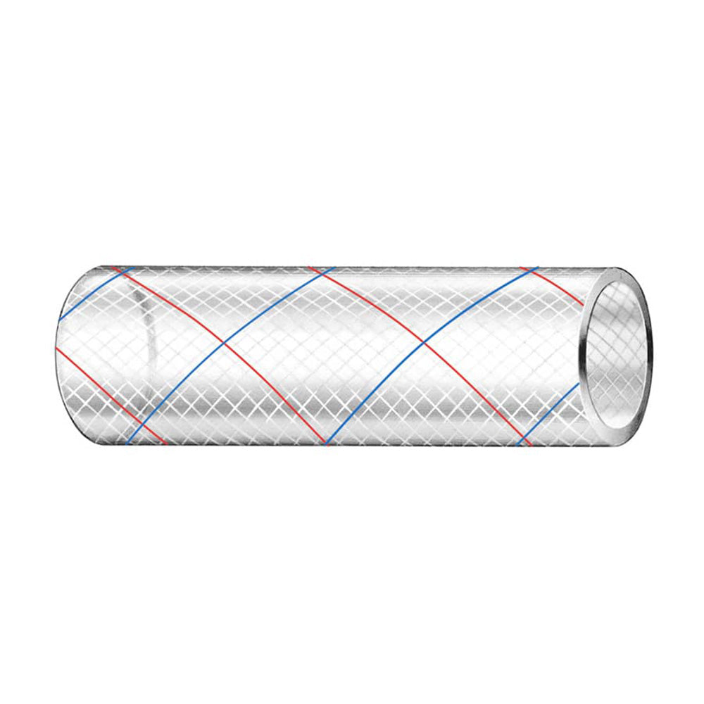 Trident Marine 34 x 50 Clear Reinforced PVC Hose Tubing Red Blue Tracer 1620346