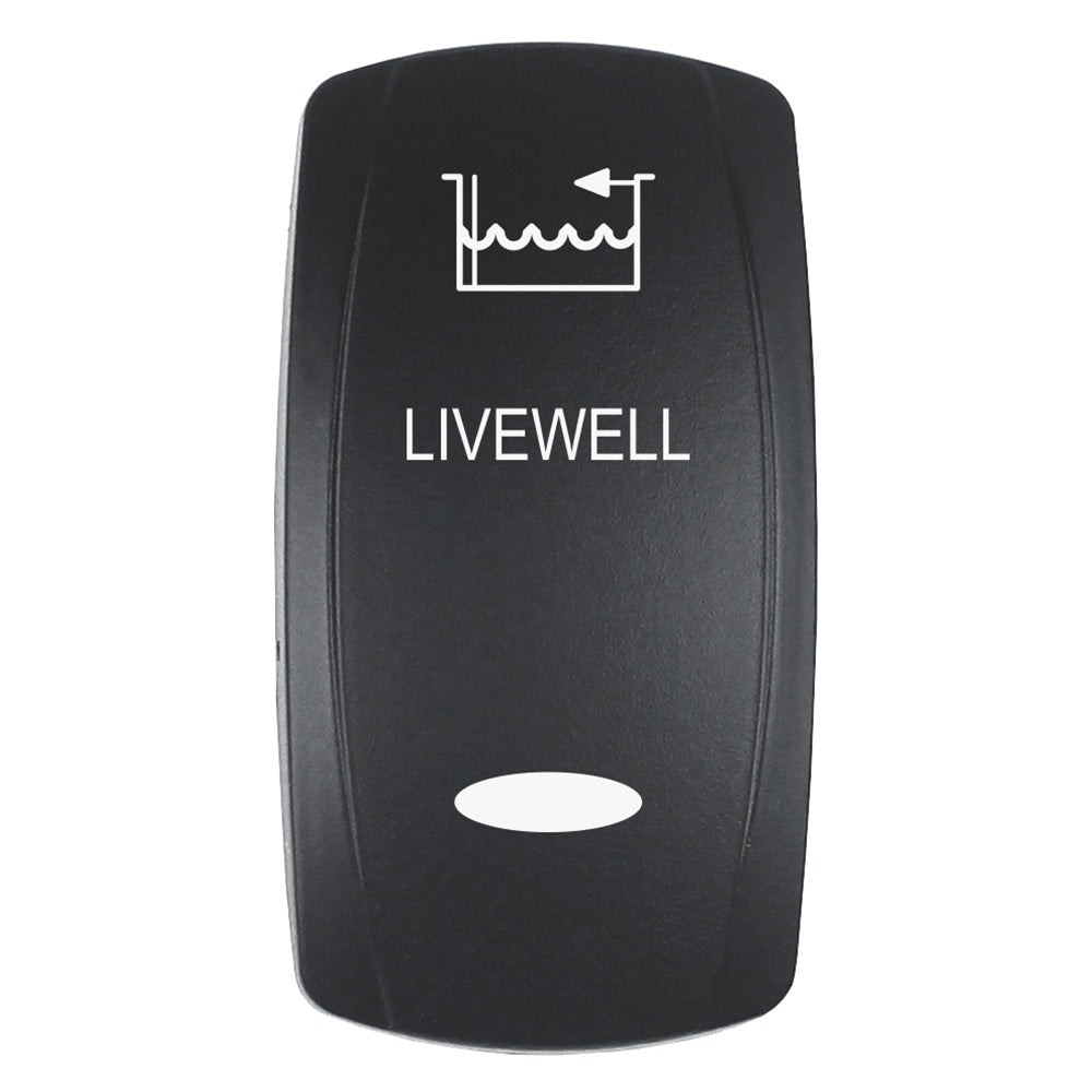 Pacer Actuator LIVEWELL fV Series Contura Switches Black Laser Etched TopBottom Light EV2LELVWL
