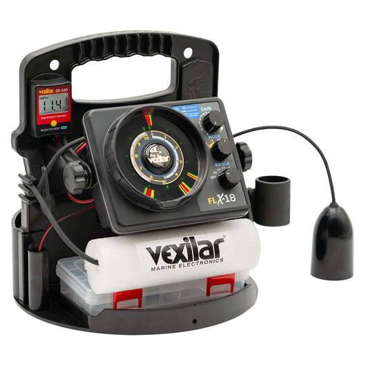 Vexilar FLX18 Pro Pack II Fishing System w12 Degree IceDucer DD100 PPX1812