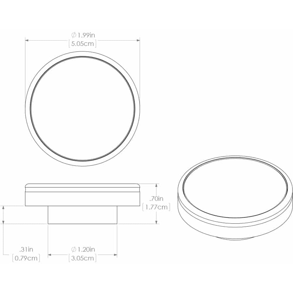 Lumitec Halo Flush Mount Down Light Brushed Finish 4Color WhiteBlueRedPurple NonDimming 112800