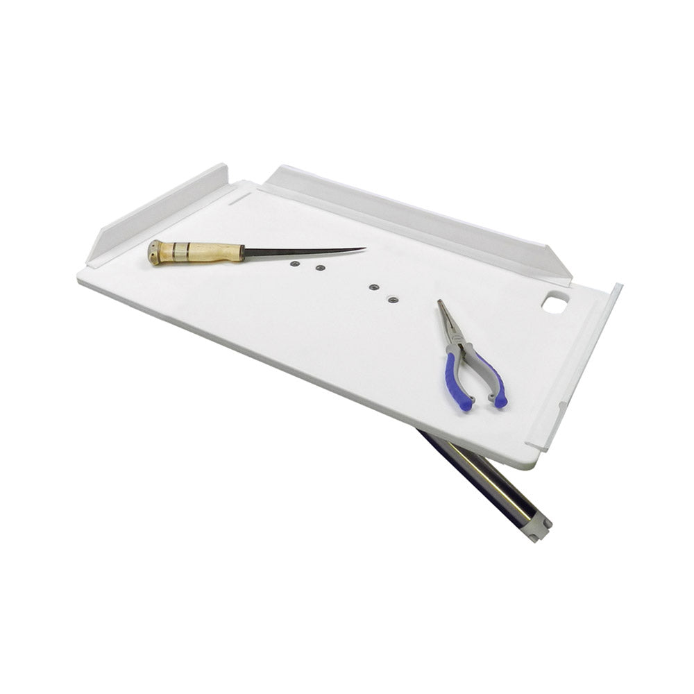 TACO 20 Poly Filet Table wAdjustable Gunnel Mount White P012120W