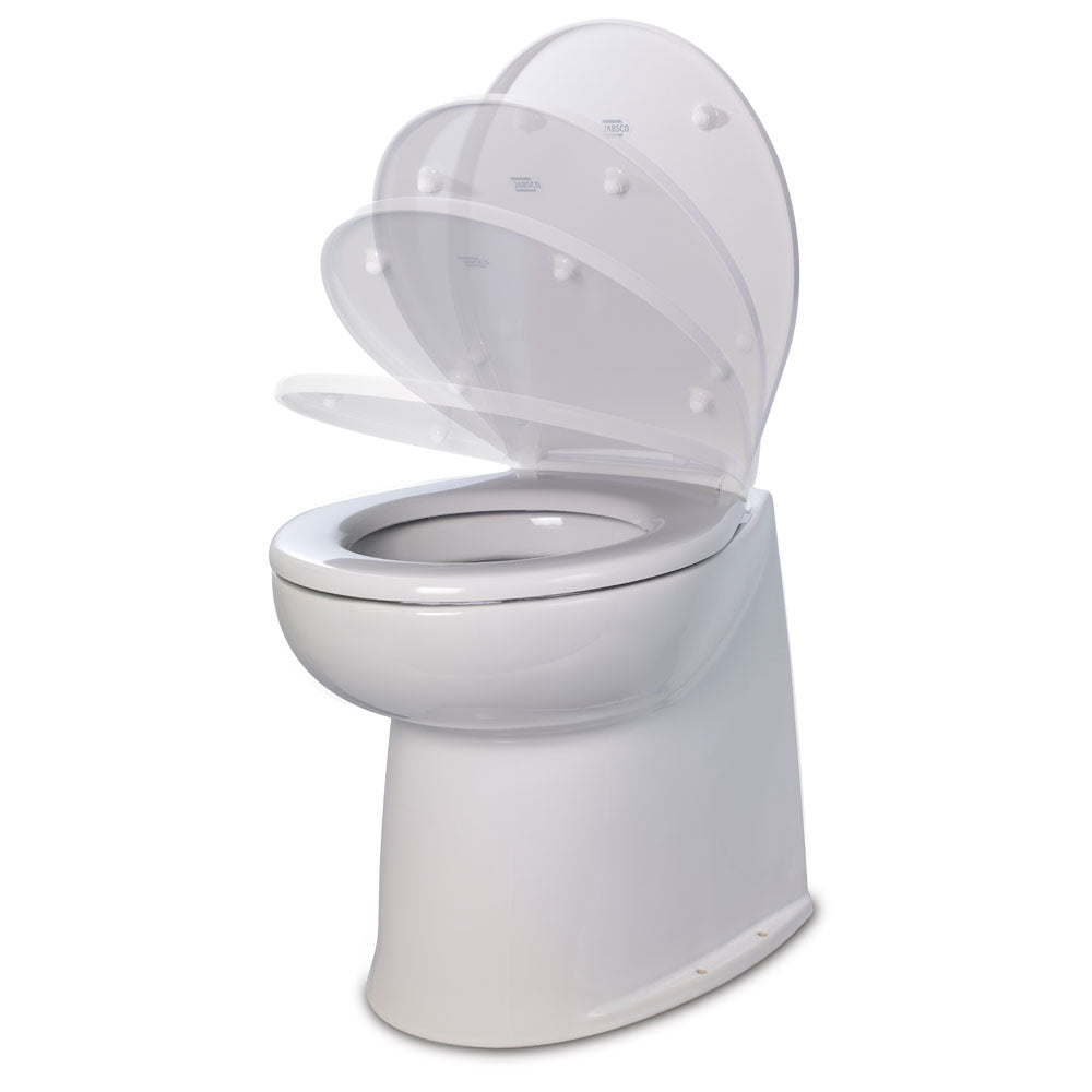 Jabsco 17 Deluxe Flush Fresh Water Electric Toilet wSoft Close Lid 12V 580403012