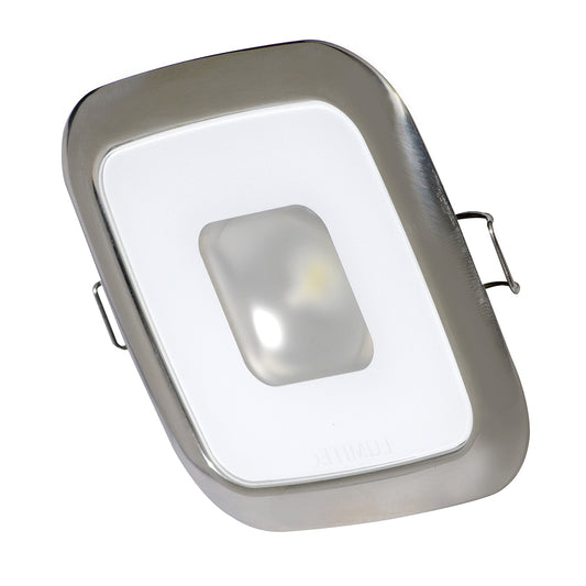 Lumitec Square Mirage Down Light Warm White Dimming HiCRI Polished Bezel 116119