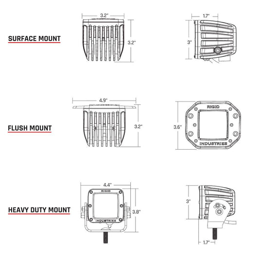 RIGID Industries DSeries PRO SpecterDriving LED Pair Black 502313