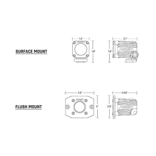 RIGID Industries Ignite Flush Mount Diffused Single Black 20631