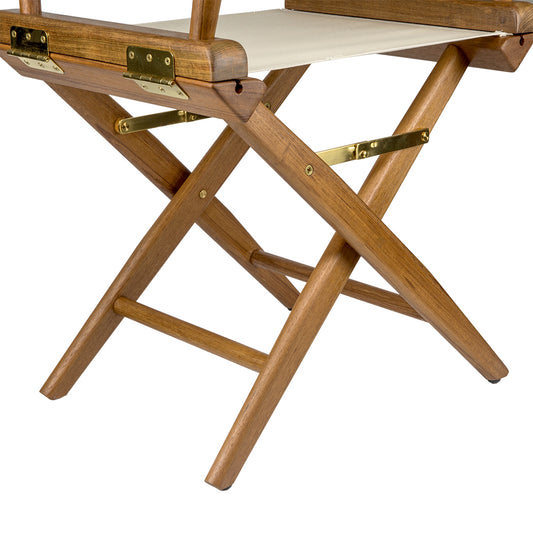 Whitecap Directors Chair wNatural Seat Covers Teak 60044