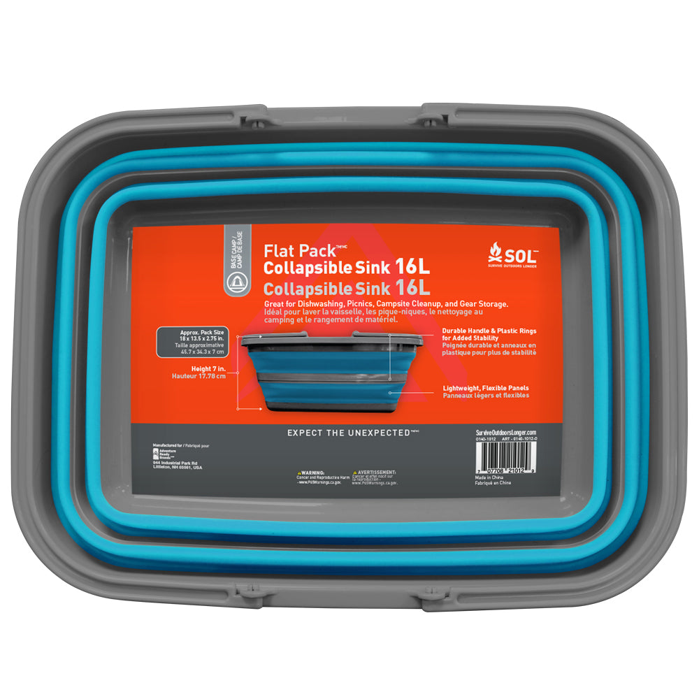 SOL Survive Outdoors Longer Flat Pack Sink 16L 01401012