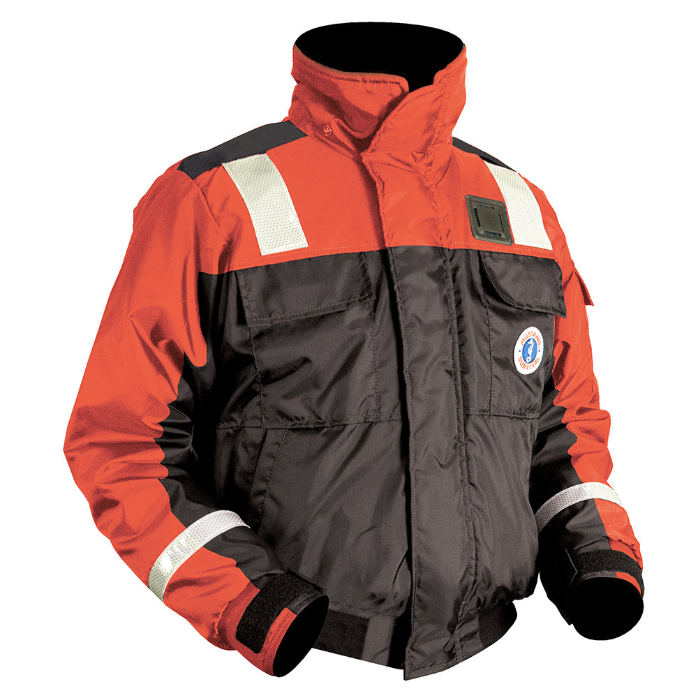 Mustang Classic Flotation Bomber Jacket wReflective Tape OrangeBlack Large MJ6214T133L206