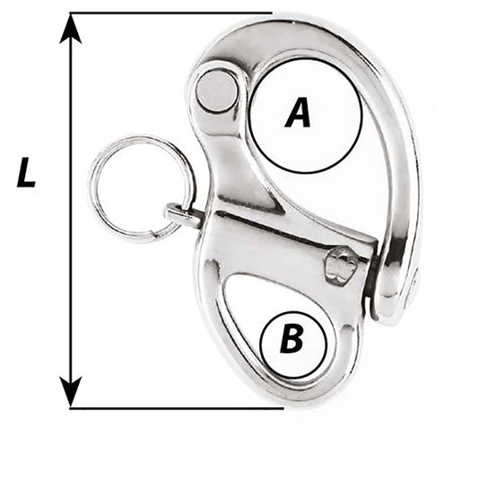 Wichard 234 Snap Shackle wFixed Eye 70mm 02472