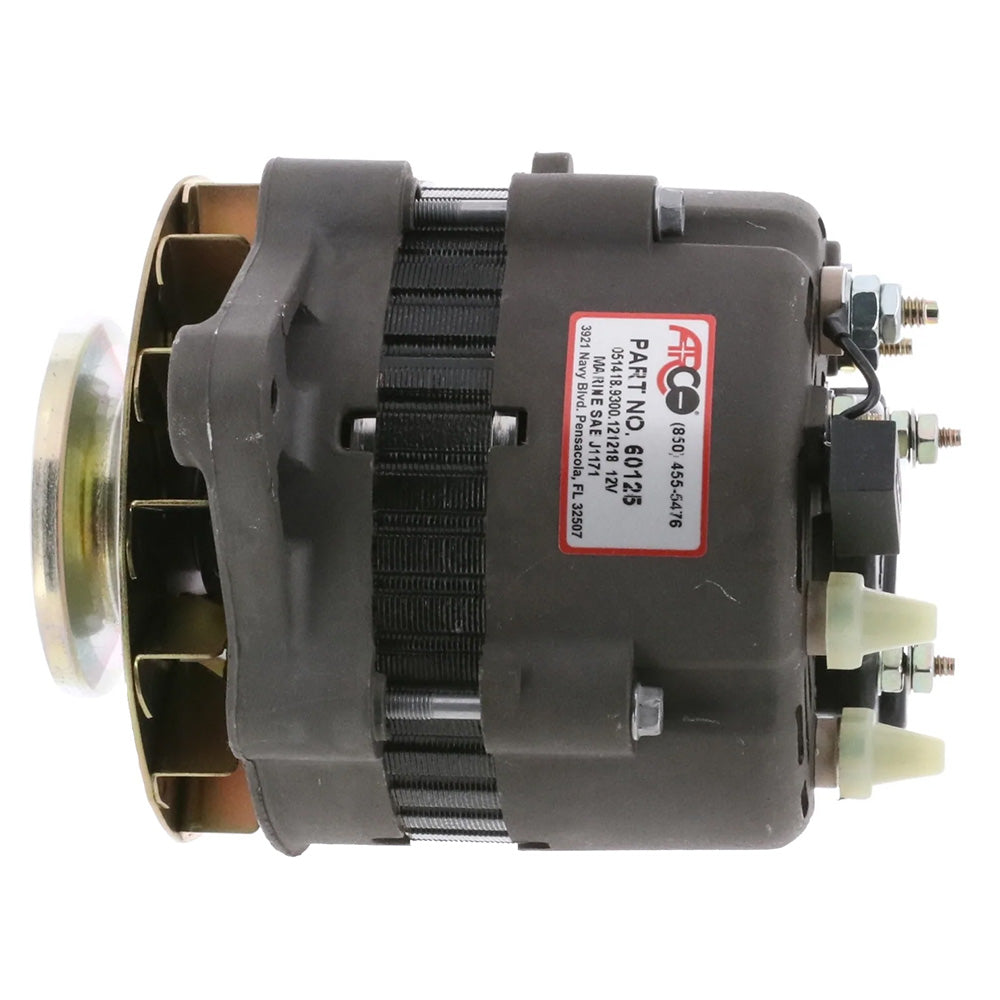 ARCO Marine Premium Replacement Inboard Alternator wSingle Groove Pulley 12V 55A 60125