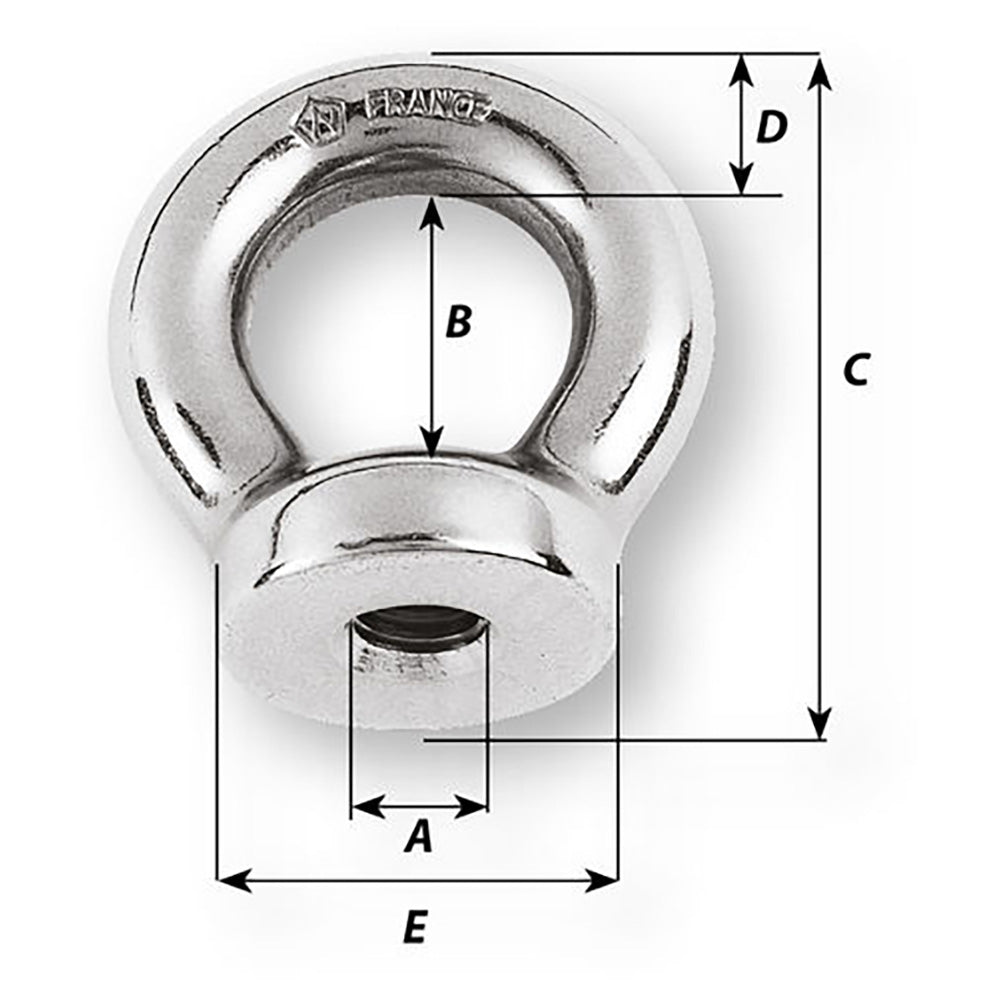 Wichard 10mm Eye Nut Thread M10 x 150mm 06355
