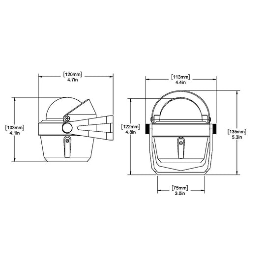 Ritchie B51 Explorer Compass  Bracket Mount  Black B51