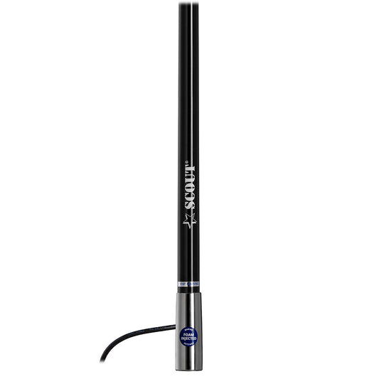 Scout 4 Black VHF Antenna 3dB Stainless Steel Ferule w5M RG58 Includes PL259 PF AN NVHF00045T