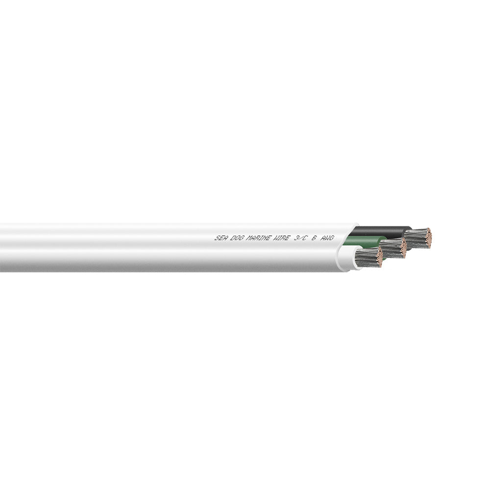 SeaDog 63 AWG Flat Triplex Wire  WhiteGreenBlack  50 8006301