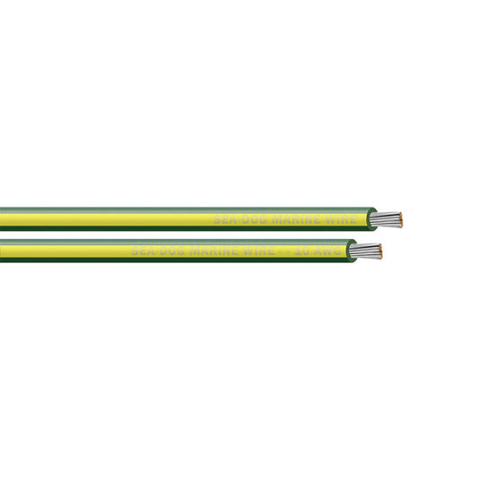 SeaDog 10 AWG GreenYellow Stripe Primary Wire  500 8010147