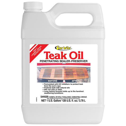 Star Brite Teak Oil  Long Lasting Penetrating Sealer  Preserver wUV Inhibitors  1 Gallon 81600