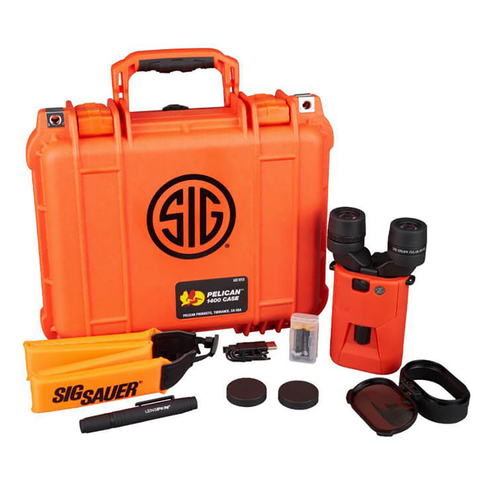 SIG SAUER ZULU6 HDX Marine Binocular wPolarized Flip Lens  16x42mm  Orange SOZ6WP16M