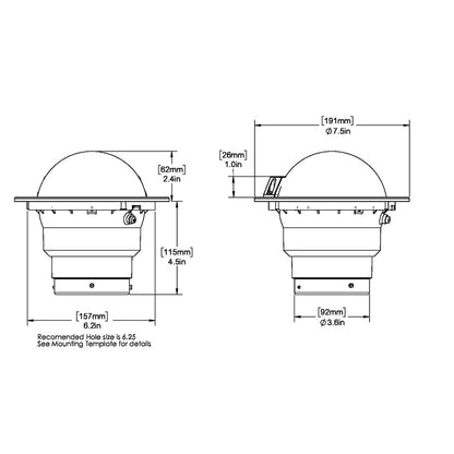 Ritchie SS5000W SuperSport Compass  Flush Mount  White SS5000W