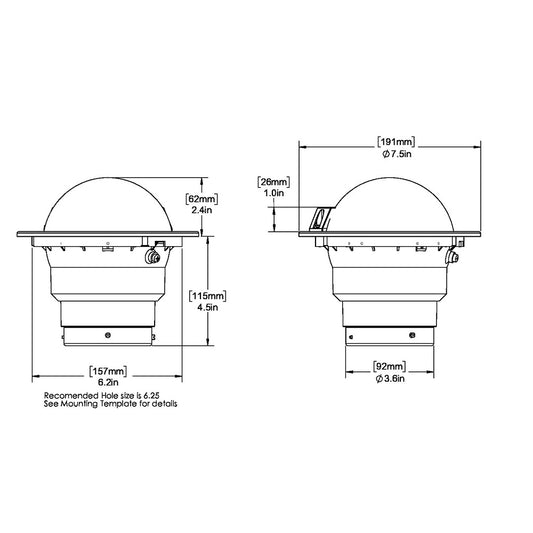 Ritchie SS5000W SuperSport Compass  Flush Mount  White SS5000W