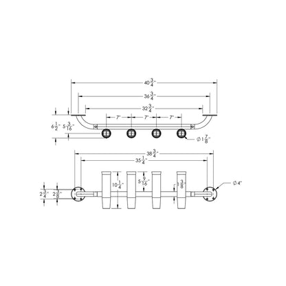 TACO 4Rod Transom Mount Rod Rack F313504BSA1