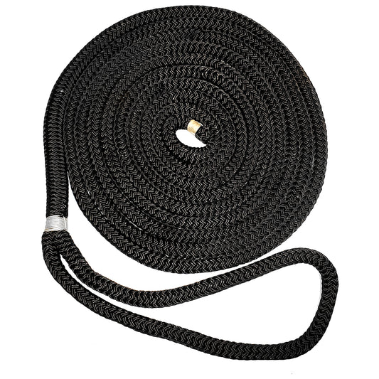 New England Ropes 58 Double Braid Dock Line  Black  25 C50542000025