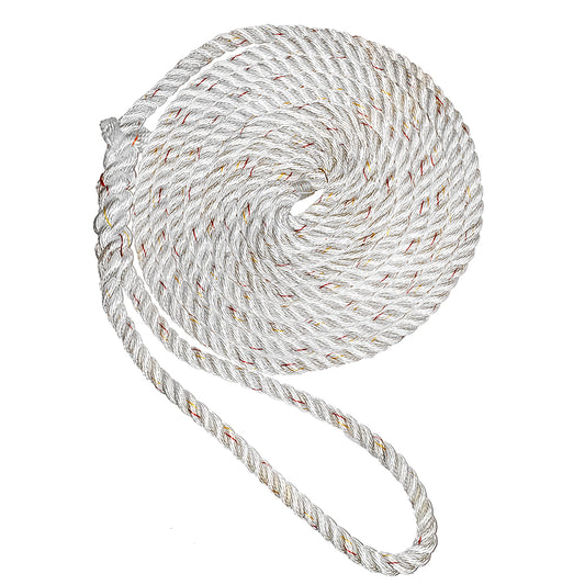 New England Ropes 34 Premium 3Strand Dock Line  White wTracer  35 C60502400035
