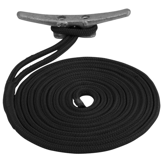 SeaDog Double Braided Nylon Dock Line  34 x 50  Black 302119050BK1