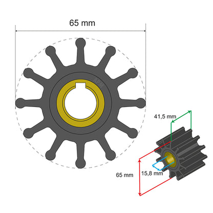 Albin Group Premium Impeller Kit 65 x 158 x 415mm  12 Blade  Key Insert 0601018