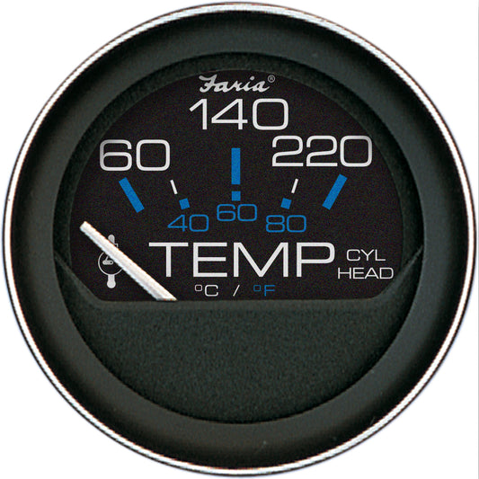 Faria Coral 2 Cylinder Head Temperature Gauge 60120 F wSender 13009