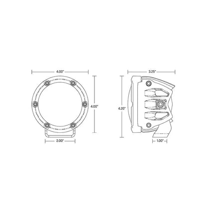 RIGID Industries 360 Series 4 Spot wAmber Pro Lens  Pair 36123